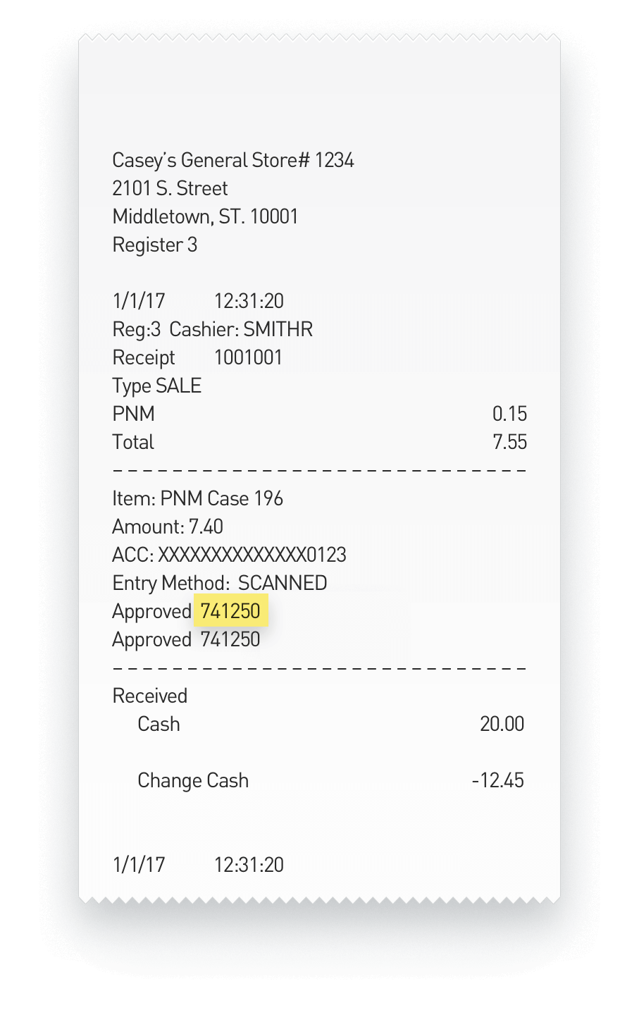 Casey's Receipt