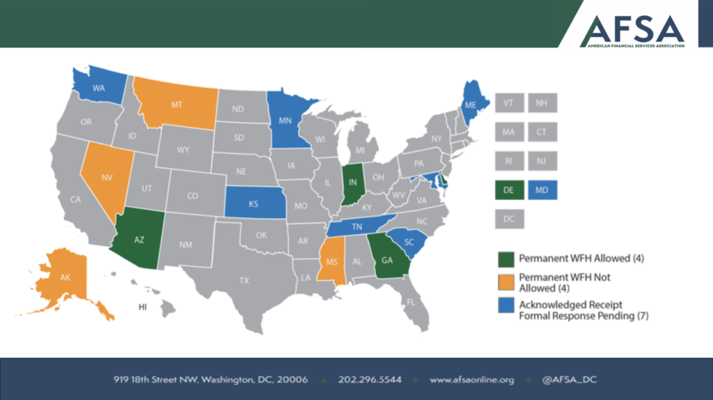 AFSA Work from Home Map